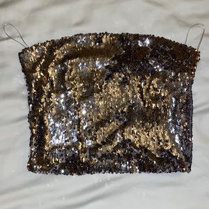 Silver Sequin tube top